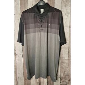 Callaway Men’s XL Golf Polo Shirt Tonal Gradient Short Sleeve Black Gray